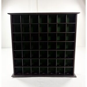 Vintage 49 Slot Mahogany Wood Curio Trinket Golf Display Shelf Wall Hanging Felt
